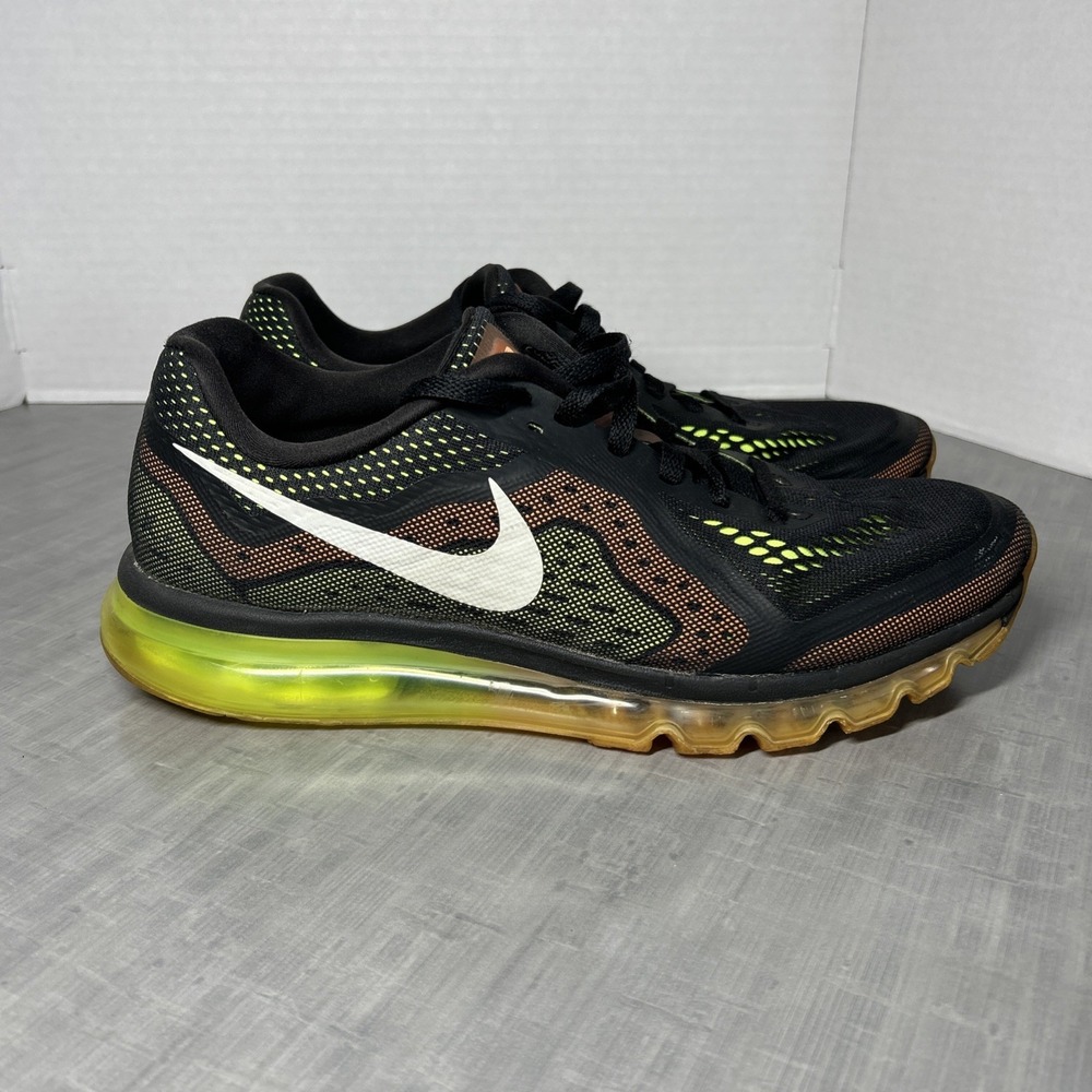 Nike Air Max 2014 Mens Size 12 Black Atomic Orange Volt Green Great *Minor Flaw - Picture 3 of 10